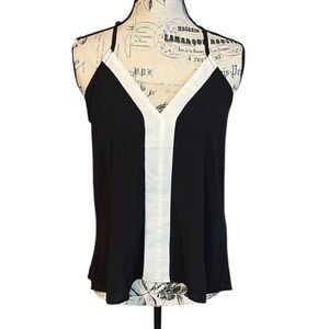 Hope Horizon Bristol Black and White Camisole Tank Top V Neck Size S New